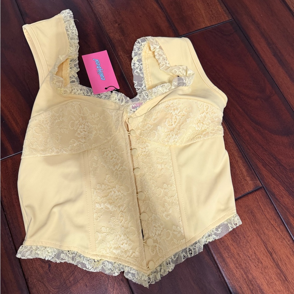 Button front Lacey corset top size small